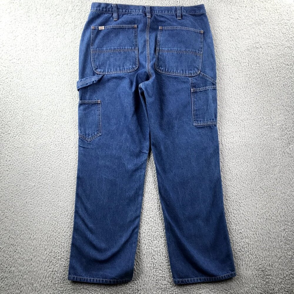 BIG MAC Mens 38x30 (tag 38x32) Straight‎ Leg Carpenter Medium Wash Denim Jeans